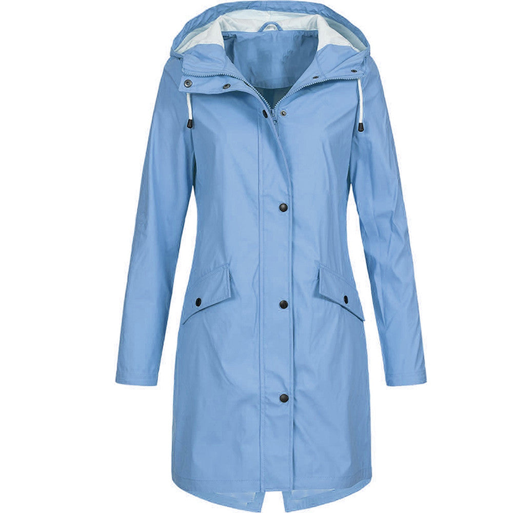 Women's Raincoat – Water-Repellent – Relaxed Fit – Hood – Mid-Length