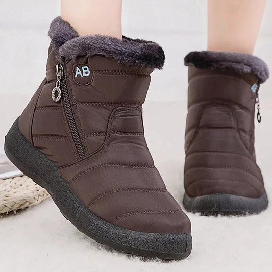 Women's Snow Boots – Mid-Calf – Water-Repellent – Fur-Lined – Zipper Closure