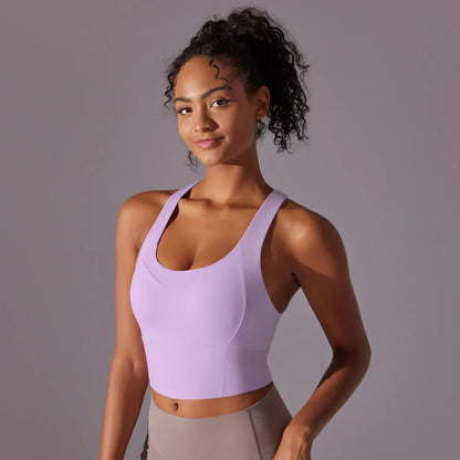 Women's Sports Bra – Tight Fit – Breathable Stretch – Racerback – Scoop Neck