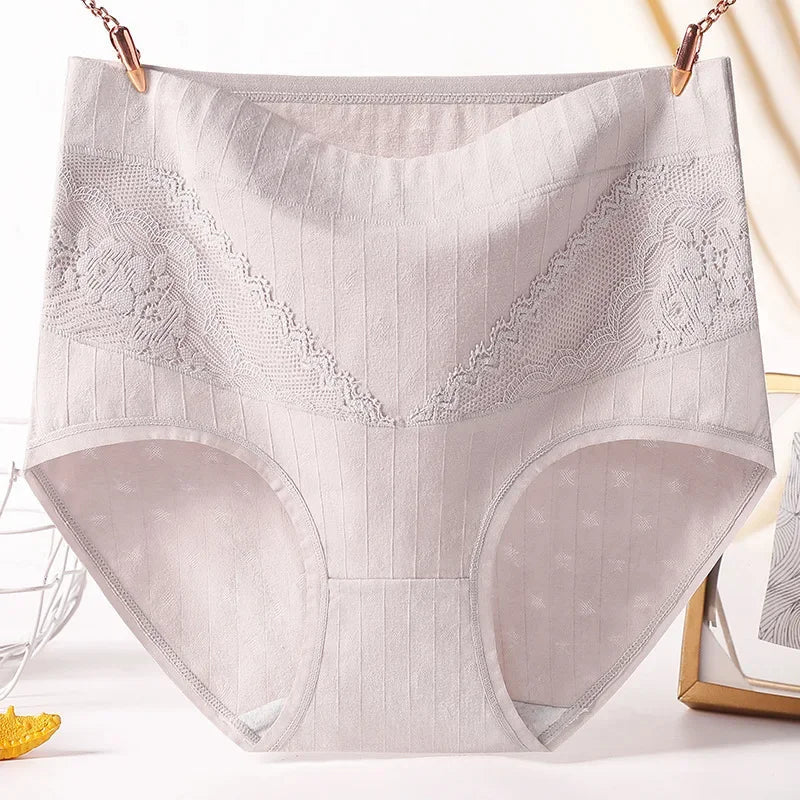 Women's High Briefs – Natural Fibers – Full Coverage – Lace Details – Comfort Fit