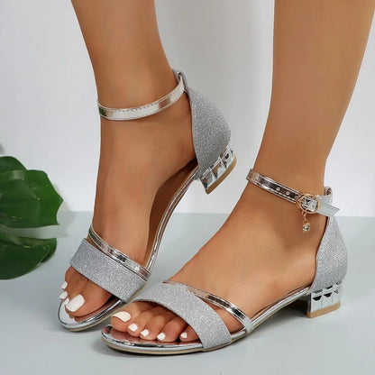 Women's Sandals – Open Toe – Supportive Fit – Block Heel – Elegant Ankle Strap