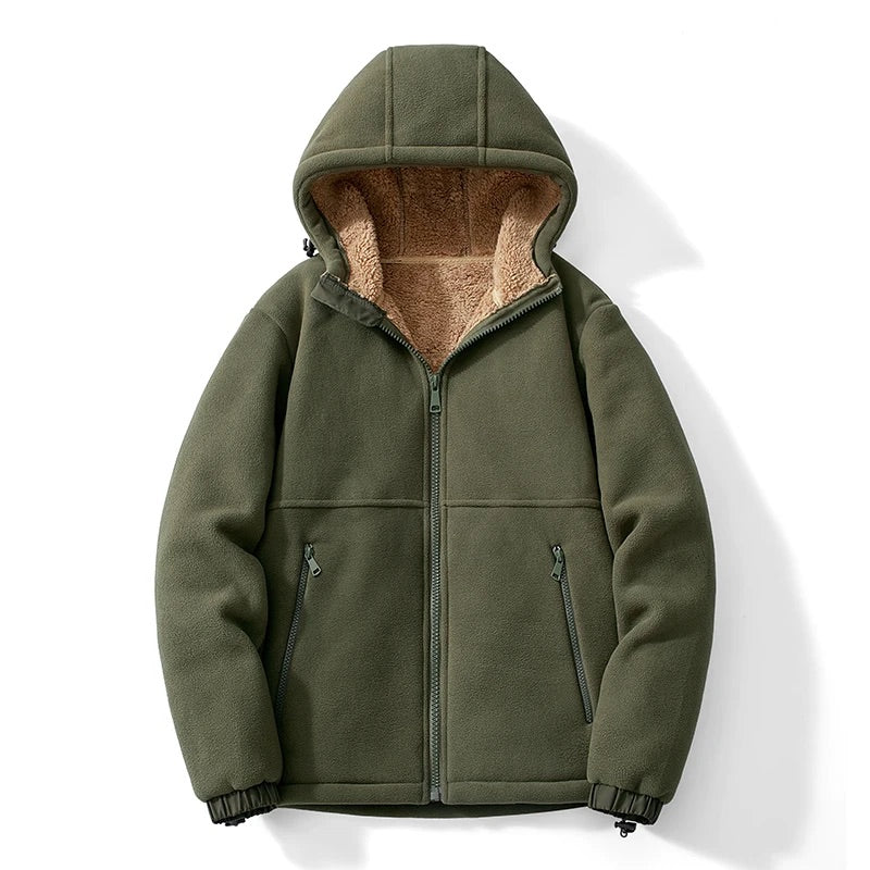 Edward Relaxed Fit Hoodie Jacket | Shearling Lined Hoodie Jacket