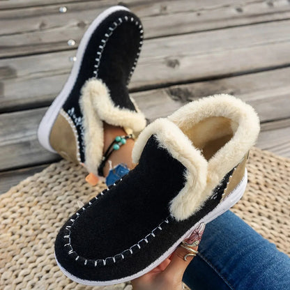 Women's Ankle Boots – Felt Structure – Faux Fur Lining – Relaxed Fit