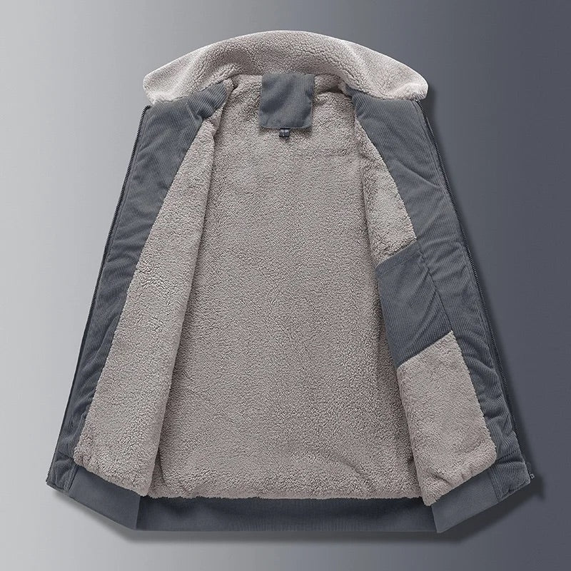 Isaac Regular Fit Corduroy Jacket | Zipper Front Jacket