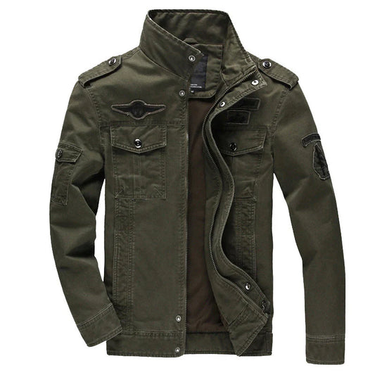Men's Utility Jacket – Windproof Waterproof – Structured Fit – Stand Collar – Flap Pockets