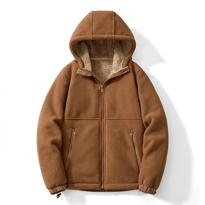Edward Relaxed Fit Hoodie Jacket | Shearling Lined Hoodie Jacket