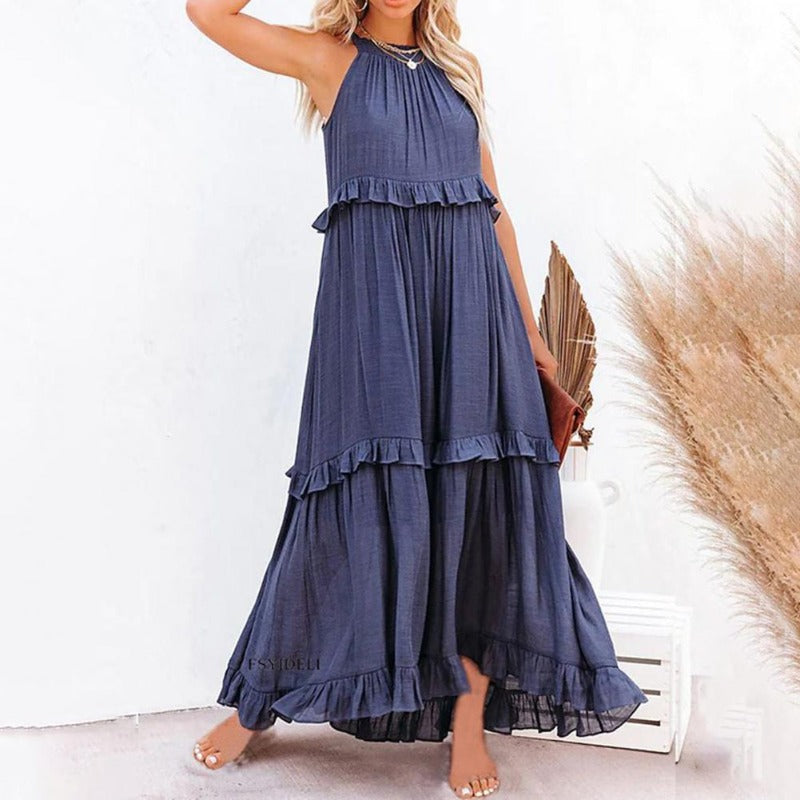 Emmy - Elegant Sleeveless Maxi Dress with Ruffles