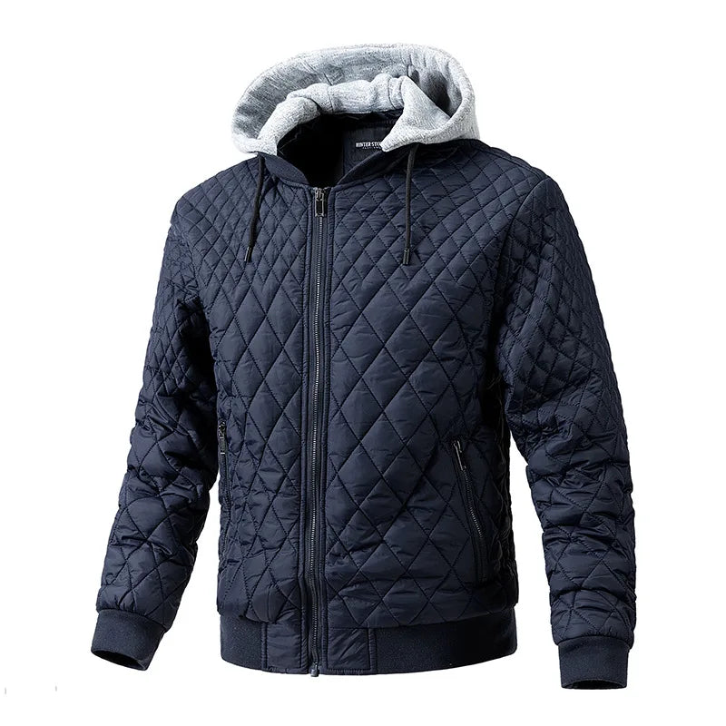 Teddy Diamond Quilted Bomber Jacket | Full Zip Bomber Jacket