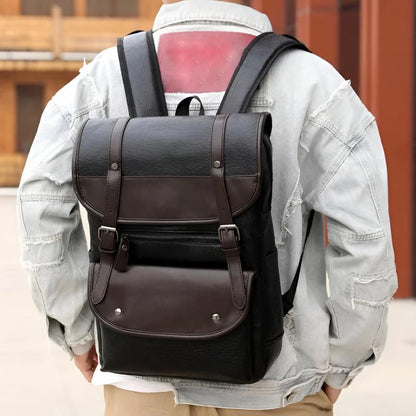Isaac Leather Structured Backpack | Flap Closure Backpack