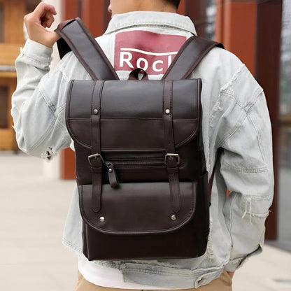 Logan Leather Structured Backpack | Flap Closure Backpack