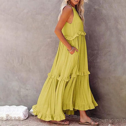 Emmy - Elegant Sleeveless Maxi Dress with Ruffles