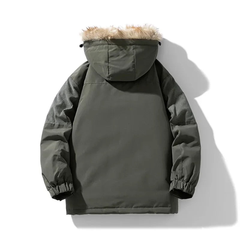 Lucas Hooded Parka Jacket | Fur Trim, Flap Pockets Parka Jacket