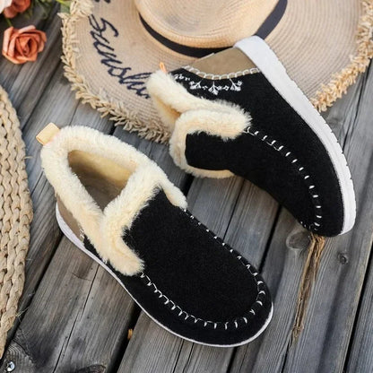 Women's Ankle Boots – Felt Structure – Faux Fur Lining – Relaxed Fit