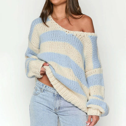 Martina Oversized Sweater | Off-Shoulder Knitted Pullover Sweater