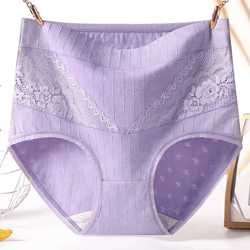 Women's High Briefs – Natural Fibers – Full Coverage – Lace Details – Comfort Fit