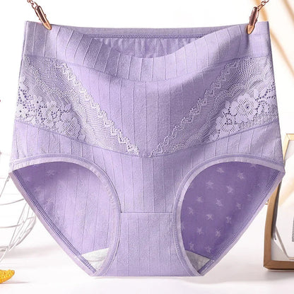 Women's High Briefs – Natural Fibers – Full Coverage – Lace Details – Comfort Fit