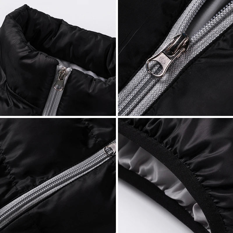 Men's Down Jacket – Warming Insulation – High Collar – Zipper Pockets – Comfortable Fit