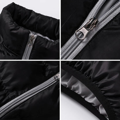 Men's Down Jacket – Warming Insulation – High Collar – Zipper Pockets – Comfortable Fit