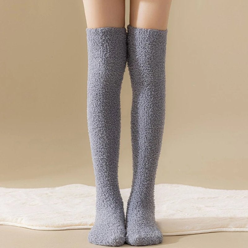 Giorgia Fleece Form-Fitting Knee-High Socks | Loungewear Socks