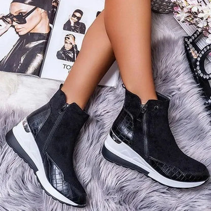 Elizabeth Suede Orthopedic Wedge Ankle Boots | Casual Ankle Boots
