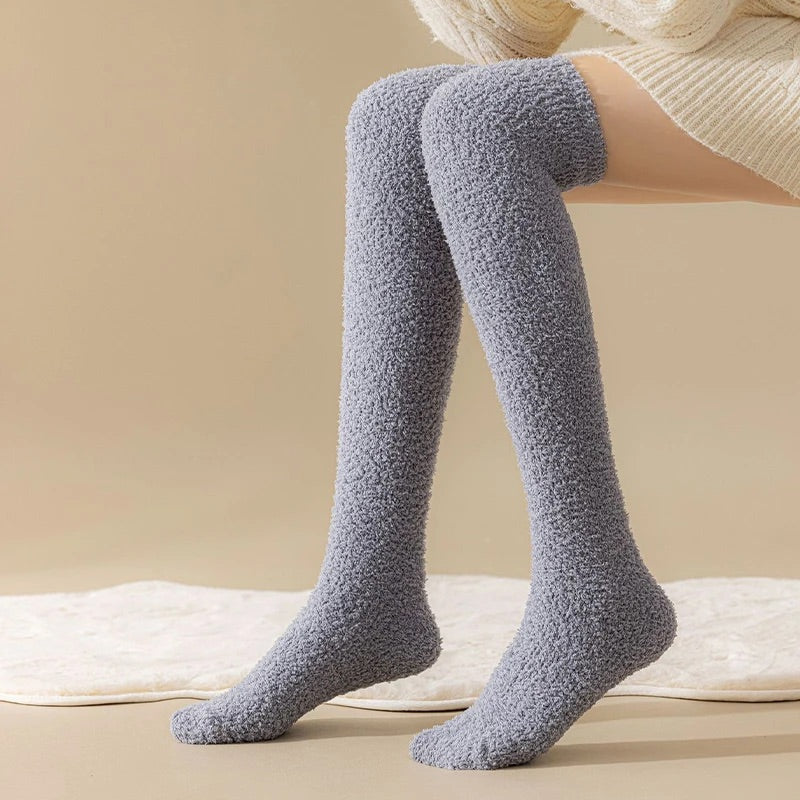 Giorgia Fleece Form-Fitting Knee-High Socks | Loungewear Socks
