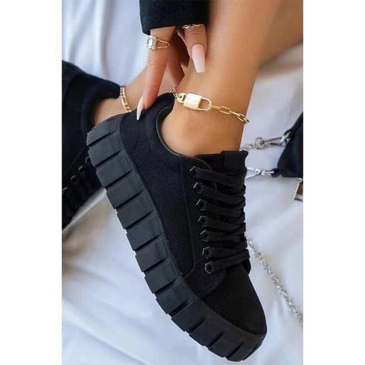 Women's Sneakers – Platform Soles – Supportive Fit – Breathable Material – Trendy Design