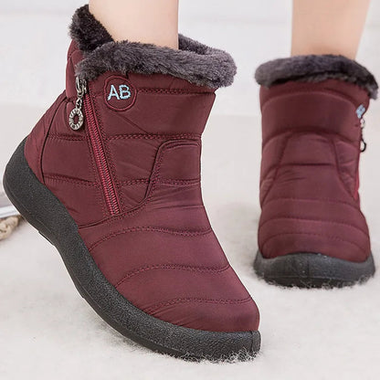 Women's Snow Boots – Mid-Calf – Water-Repellent – Fur-Lined – Zipper Closure