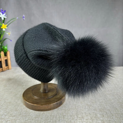 Emma Pom-Pom Beanie | Solid Ribbed Beanie