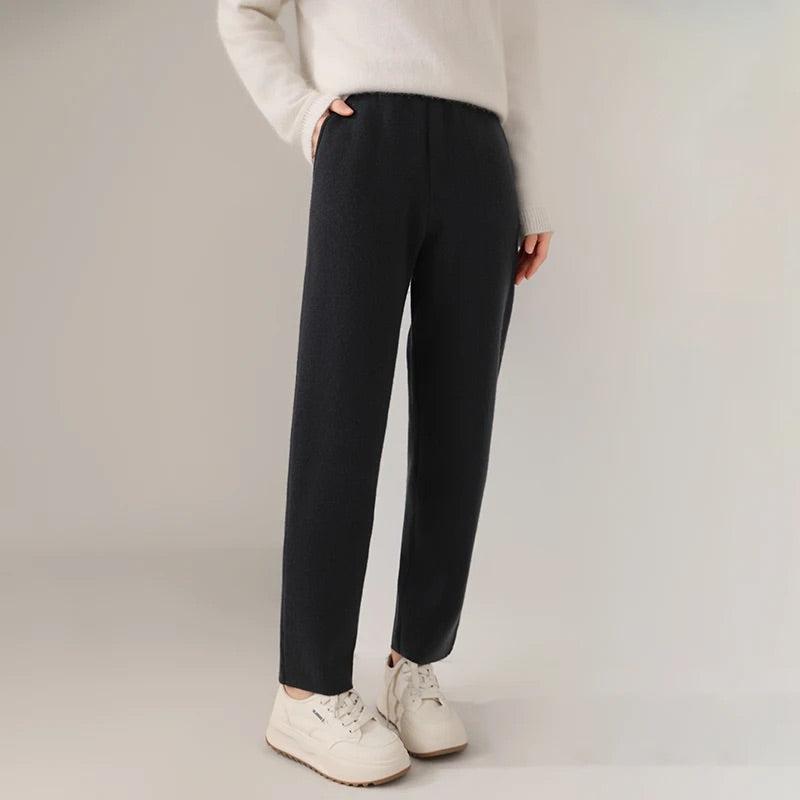 Emma Relaxed Fit Pants | Ankle-Length, Elastic Waist Pants