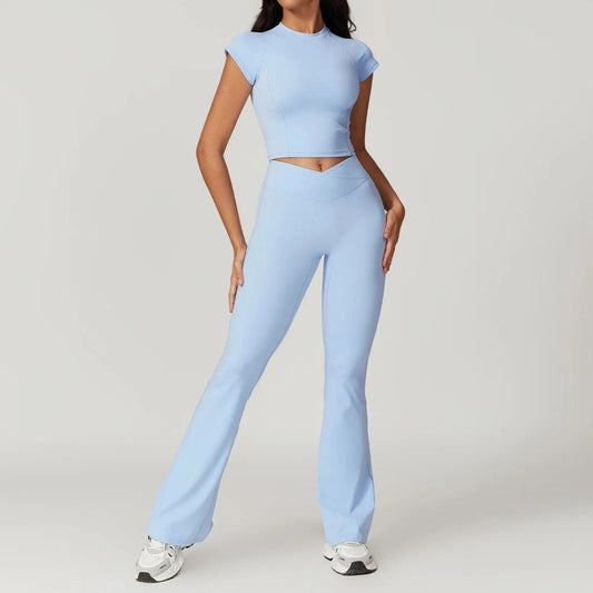 Emma Two-Piece Set | Crop Top & Flared Pants Two-Piece Set