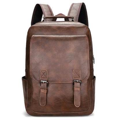 Teddy Leather Flap Backpack | Buckle Straps & Top Handle Backpack