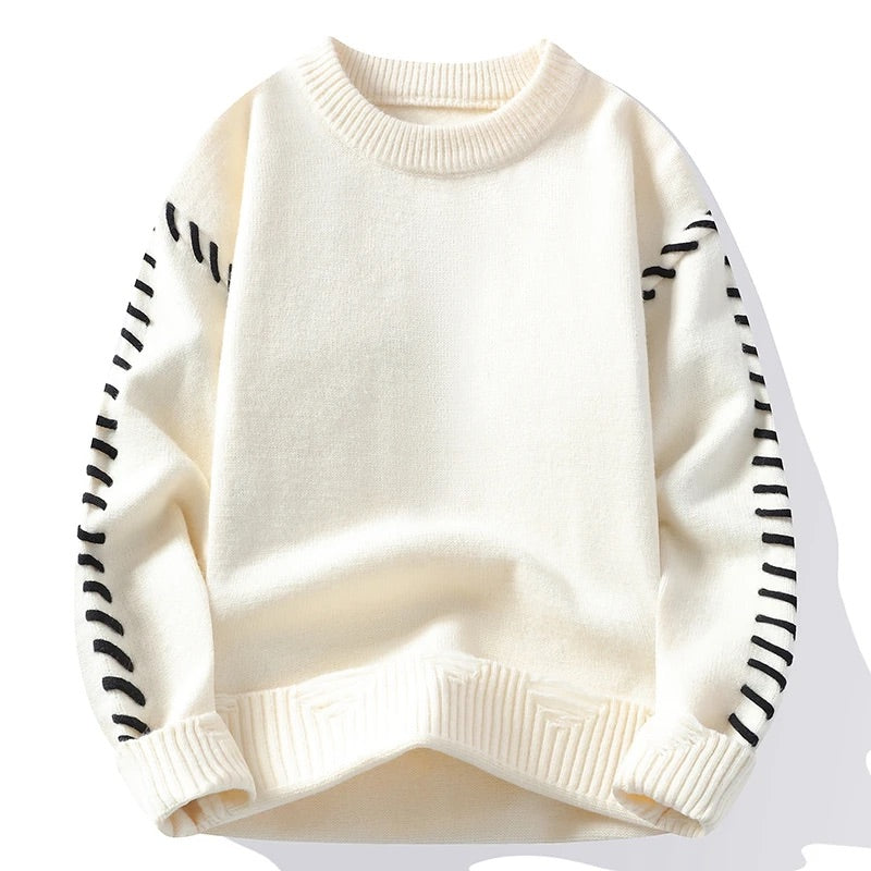 Isaac Relaxed Fit Pullover Sweater | Ribbed Pullover Sweater