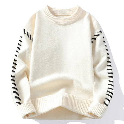 Isaac Relaxed Fit Pullover Sweater | Ribbed Pullover Sweater