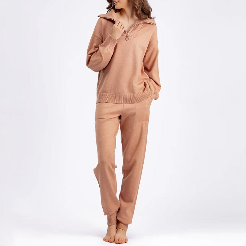 Chiara Two-Piece Set | Half-Zip Sweater & Joggers Two-Piece Set