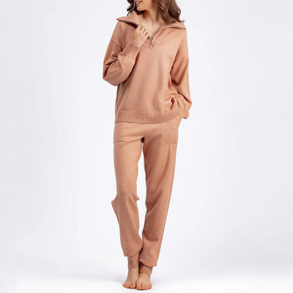 Chiara Two-Piece Set | Half-Zip Sweater & Joggers Two-Piece Set