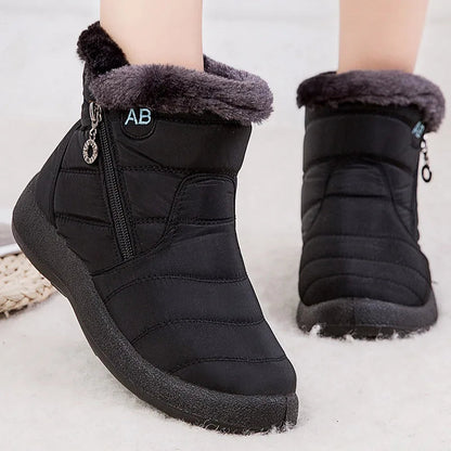 Women's Snow Boots – Mid-Calf – Water-Repellent – Fur-Lined – Zipper Closure