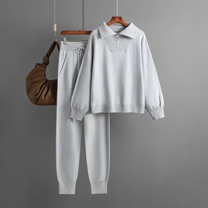 Chiara Two-Piece Set | Half-Zip Sweater & Joggers Two-Piece Set