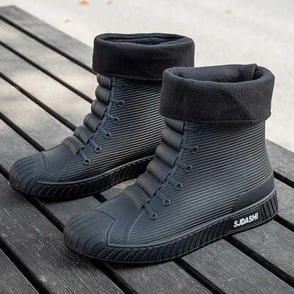 Men's Shoes High Top – Waterproof – Fleece Lined – Sturdy Sole – Mid-Height Shaft
