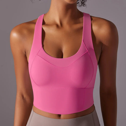 Women's Sports Bra – Tight Fit – Breathable Stretch – Racerback – Scoop Neck