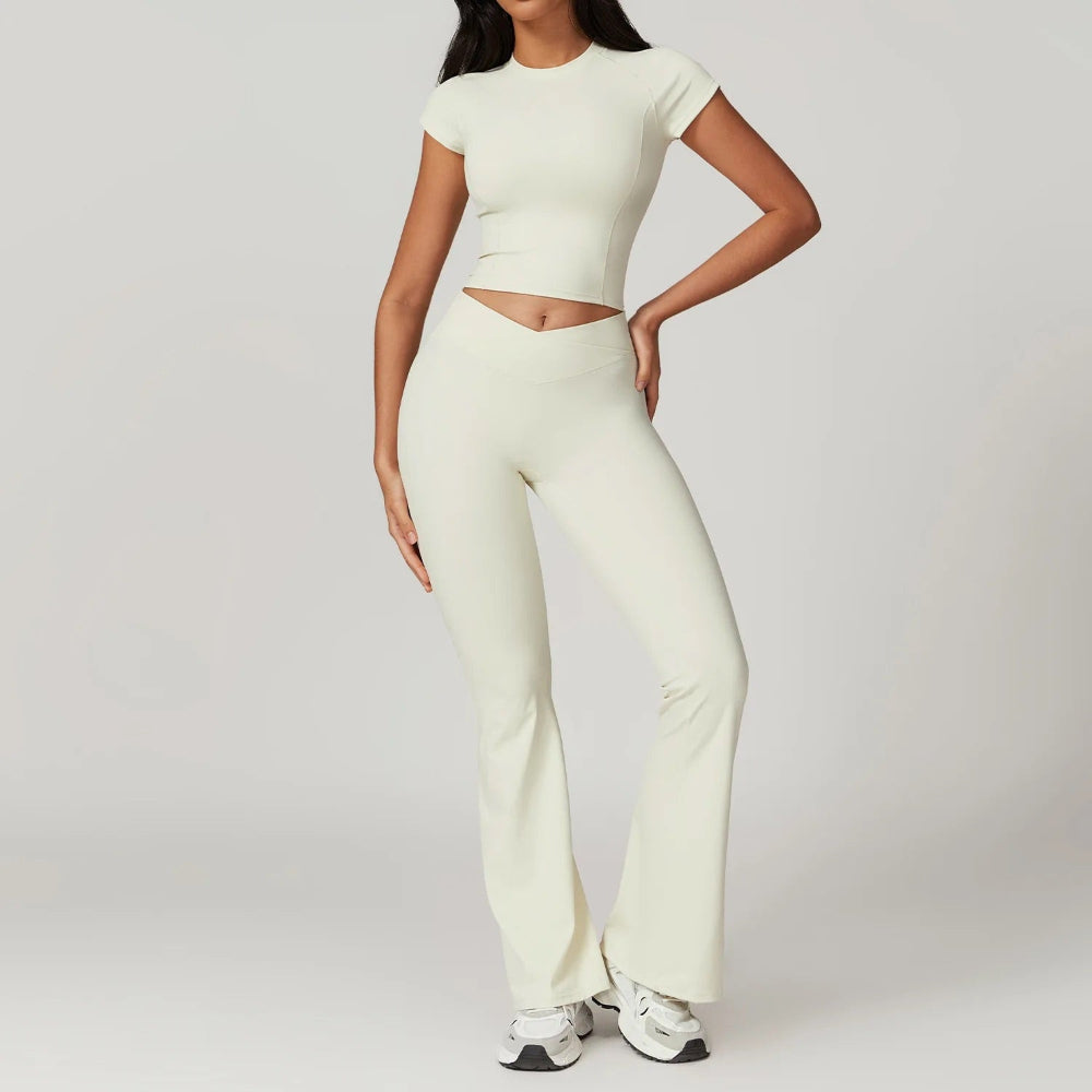 Emma Two-Piece Set | Crop Top & Flared Pants Two-Piece Set