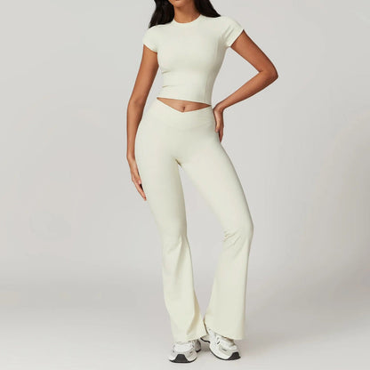 Emma Two-Piece Set | Crop Top & Flared Pants Two-Piece Set
