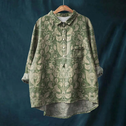 Women's Shirt – Oversized Fit – Breathable Fabric – Floral Print – Casual Style