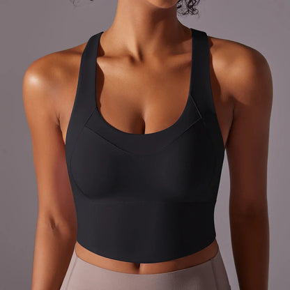 Women's Sports Bra – Tight Fit – Breathable Stretch – Racerback – Scoop Neck