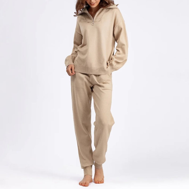 Chiara Two-Piece Set | Half-Zip Sweater & Joggers Two-Piece Set