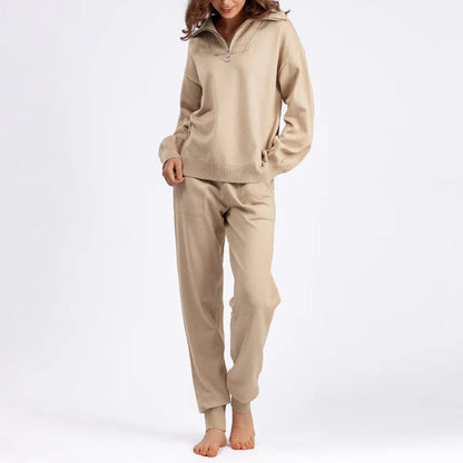 Chiara Two-Piece Set | Half-Zip Sweater & Joggers Two-Piece Set