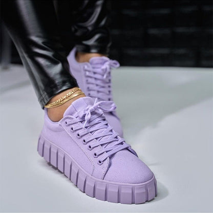 Women's Sneakers – Platform Soles – Supportive Fit – Breathable Material – Trendy Design
