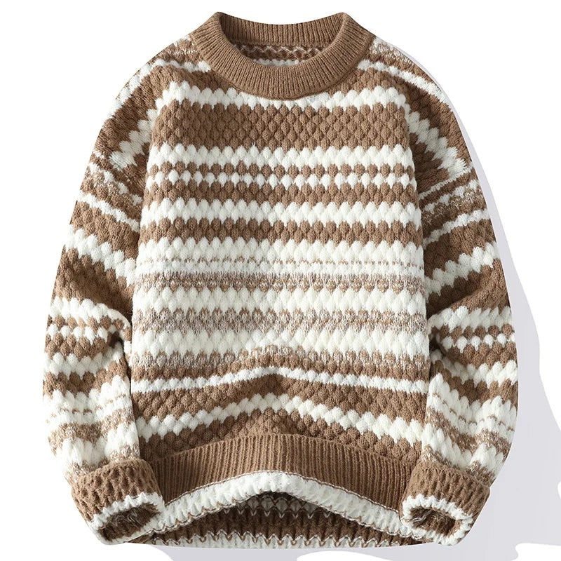 Lucas Relaxed Fit Pullover Sweater | Striped Pullover Sweater