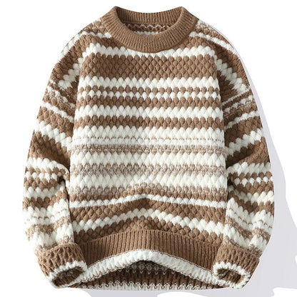 Lucas Relaxed Fit Pullover Sweater | Striped Pullover Sweater