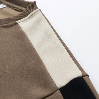 Edward Relaxed Crewneck Sweater | Color Block Crewneck Sweater