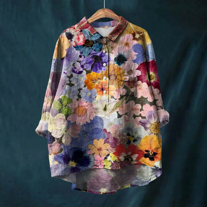 Women's Shirt – Oversized Fit – Breathable Fabric – Floral Print – Casual Style